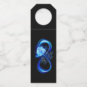 Étiquettes Pour Bouteilles Infini lumineux avec rose bleue
