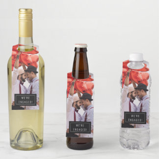 Étiquettes Pour Bouteilles Insigne photo | FIANÇAILLES | Balise de porte-bout