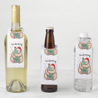 Étiquettes Pour Bouteilles Je rêve d'un Noël de vin
