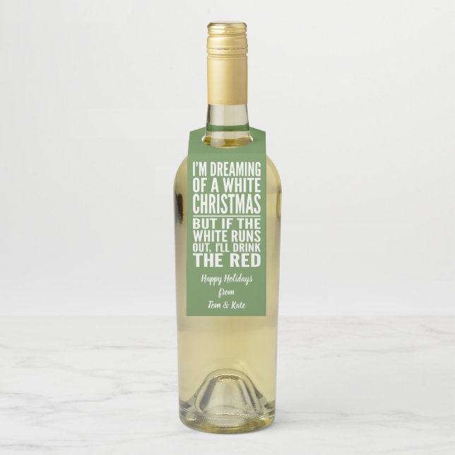 Étiquettes Pour Bouteilles Je rêve d'un Noël de vin blanc ou rouge (Sur bouteille)