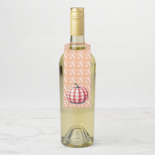 Étiquettes Pour Bouteilles Joli bonjour automne carreaux citrouille
