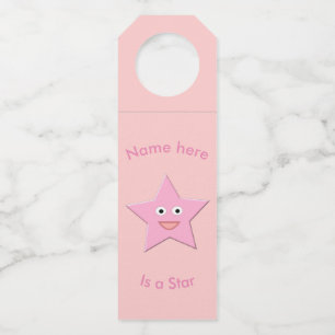 Étiquettes Pour Bouteilles Joli rose Star Bottines personnalisées