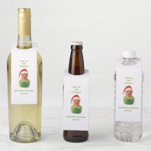 Étiquettes Pour Bouteilles Joli salami surprend Noël en vert moelleux