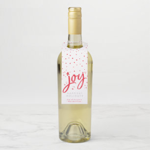 Étiquettes Pour Bouteilles JOY HOLIDAY élégant simple moderne amusant rouge é