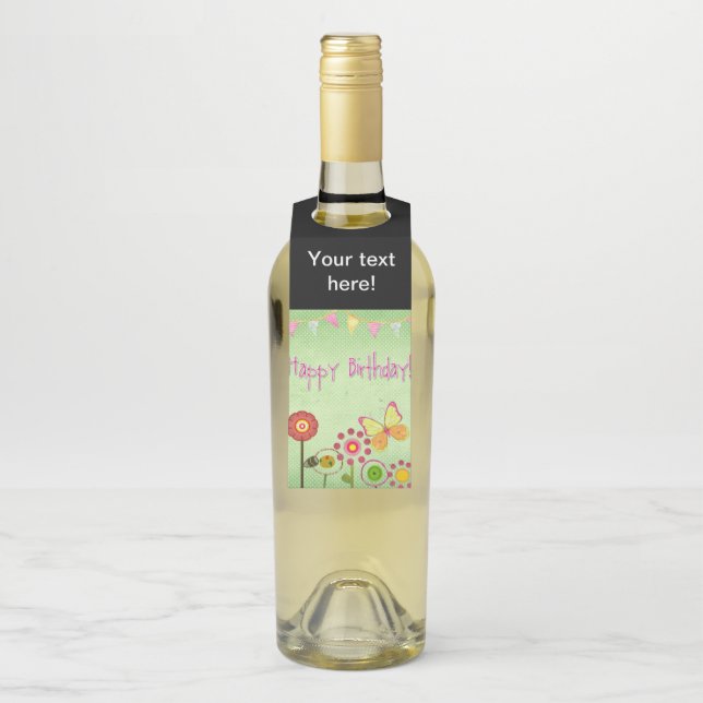 Étiquettes Pour Bouteilles Joyeux anniversaire (Sur bouteille)