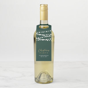 Étiquettes Pour Bouteilles Joyeux Noël écriture moderne or et vert