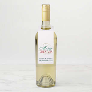 Étiquettes Pour Bouteilles Joyeux Noël Élégant moderne Script de vacances