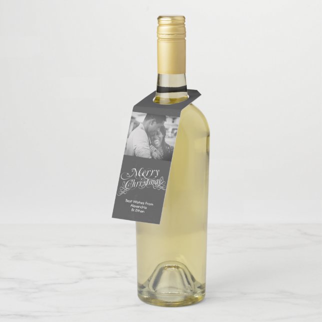 Étiquettes Pour Bouteilles Joyeux Noël Fancy Soll Typographie Tableau de bord (Incliné)