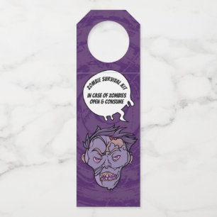 Étiquettes Pour Bouteilles Kit de Survie Zombie Halloween Alcool Violet Drôle