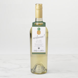 Étiquettes Pour Bouteilles La Collection de Mariage à l'Ananas Tropical