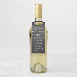Étiquettes Pour Bouteilles La Collection de Mariage Guirlande Lumineuse sur T