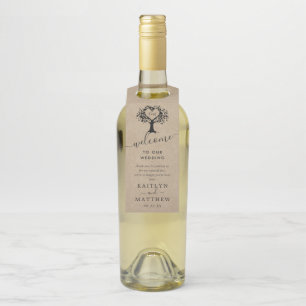 Étiquettes Pour Bouteilles La collection Rustic Heart Tree Mariage