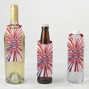 Étiquettes Pour Bouteilles Les 250 ans d'Amérique 1776-2026 Feux d'artifice R