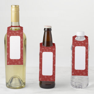 Étiquettes Pour Bouteilles Les flocons de neige sur le rouge