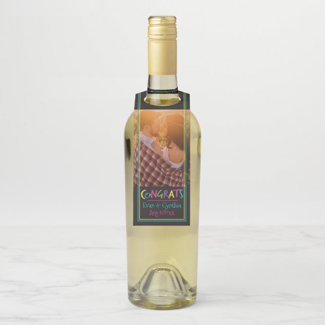 Étiquettes Pour Bouteilles Lettres avec félicitations à l'occasion (Sur bouteille)