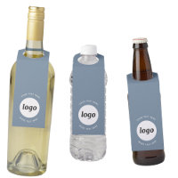 Logo simple avec texte promotionnel bleu gris pous