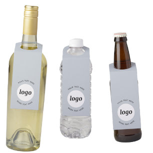 Étiquettes Pour Bouteilles Logo simple avec texte promotionnel d'entreprise