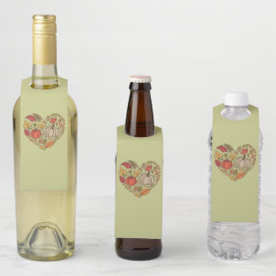 Étiquettes Pour Bouteilles Maison de cœur d'automne Cottagecore Cœur de citro
