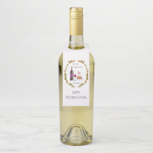 Étiquettes Pour Bouteilles Mangez de la tarte, buvez du vin, soyez reconnaiss