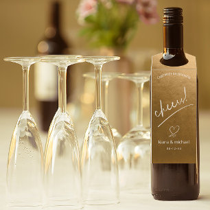 Étiquettes Pour Bouteilles Mariage aquarelle Cheers Automne Gold ID786