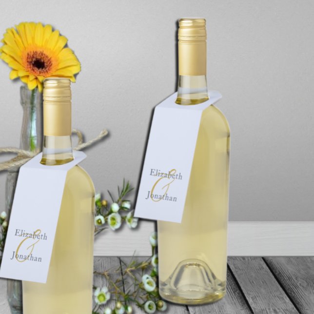 Étiquettes Pour Bouteilles Mariage Bleu Opulent (Créateur téléchargé)