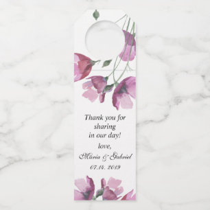 Étiquettes Pour Bouteilles Mariage de bouquet d'aquarelle rose floral