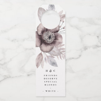 Étiquettes Pour Bouteilles Mariage Élégant Aquarelle Florale Romantique