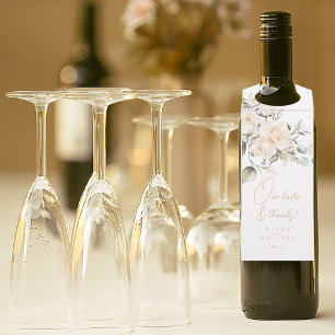 Étiquettes Pour Bouteilles Mariage Fleurs Rouge Pearl Remerciements ID989