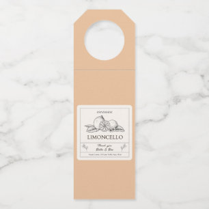 Étiquettes Pour Bouteilles Mariage Limoncello de crème moderne Peach Lemon