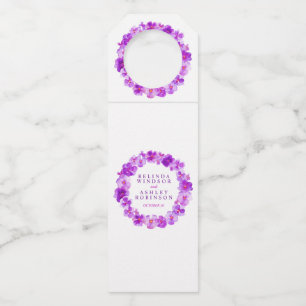 Étiquettes Pour Bouteilles Mariage pensée violette aquarelle personnalisée