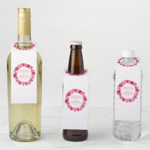 Étiquettes Pour Bouteilles Mariage rouge pensée aquarelle personnalisé