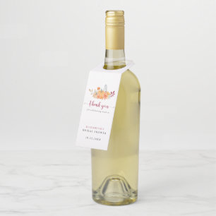Étiquettes Pour Bouteilles Merci de script du Citrouille Fête des mariées d'a
