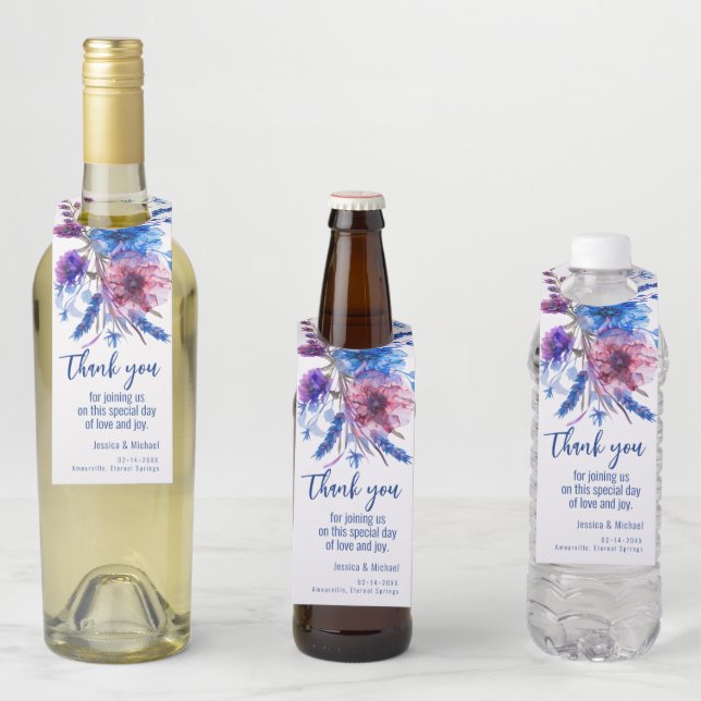 Étiquettes Pour Bouteilles 💍 Merci Mariage (En situation)