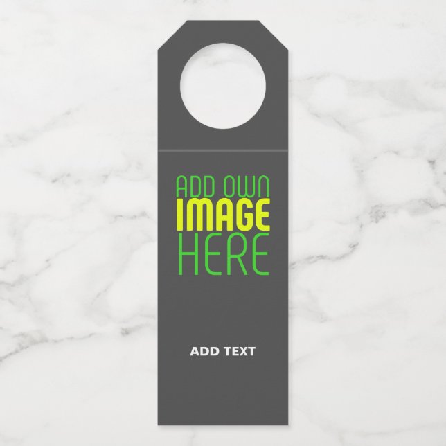 ÉTIQUETTES POUR BOUTEILLES MODELE DE TEXTE D'IMAGE GRIS SIMPLE ÉDITABLE MODER (Devant)