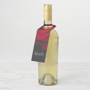 Étiquettes Pour Bouteilles Monographie personnalisée rouge rose vintage photo