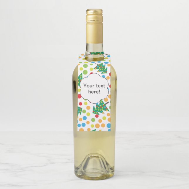 Étiquettes Pour Bouteilles motif d'arbres de Noël (Sur bouteille)