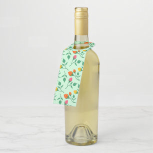 Étiquettes Pour Bouteilles Motif floral avec fleurs de rose colorées