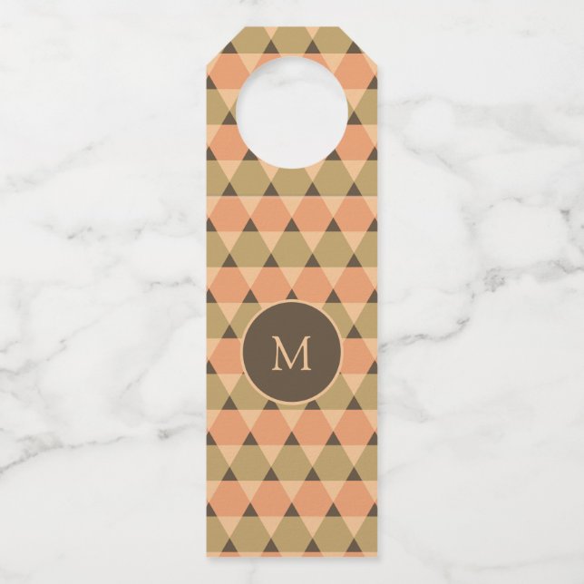 Étiquettes Pour Bouteilles Motif Triangles (Devant)