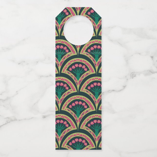 Étiquettes Pour Bouteilles motif vert en forme de coque (Devant)