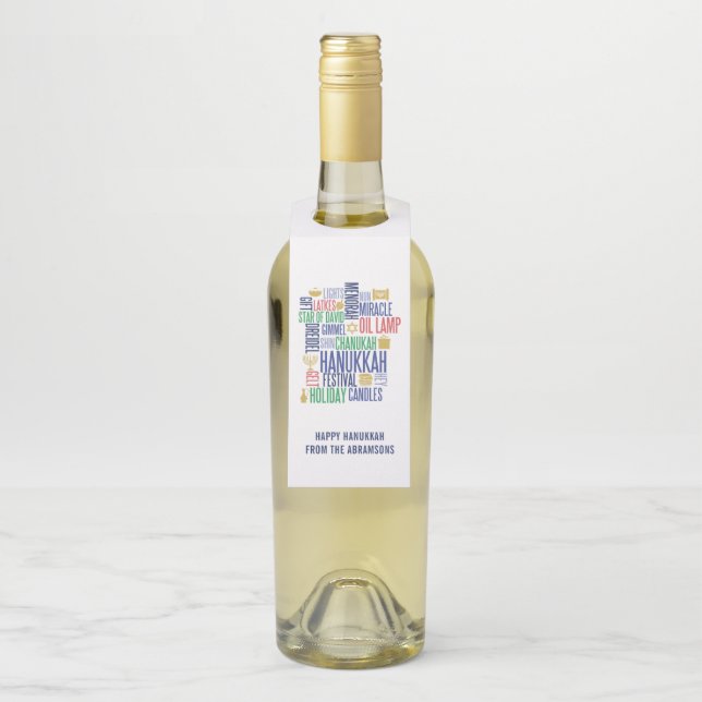 Étiquettes Pour Bouteilles Mots Hanoukka Mots clés Hanger de bouteille de vac (Sur bouteille)