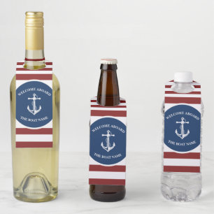 Étiquettes Pour Bouteilles Nom de votre bateau Ancre