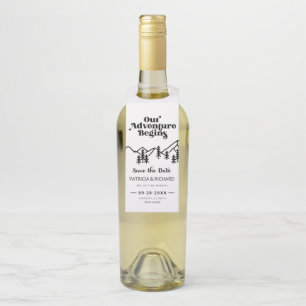 Étiquettes Pour Bouteilles Notre Aventure Commence Un Mariage Extérieur Écono
