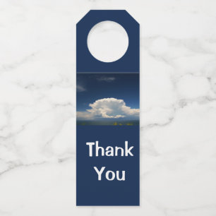 Étiquettes Pour Bouteilles Nuage de Puffy blanc