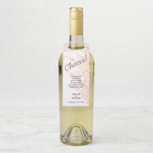 Étiquettes Pour Bouteilles Pampas Mariage en laiton Chic réversible Cheval