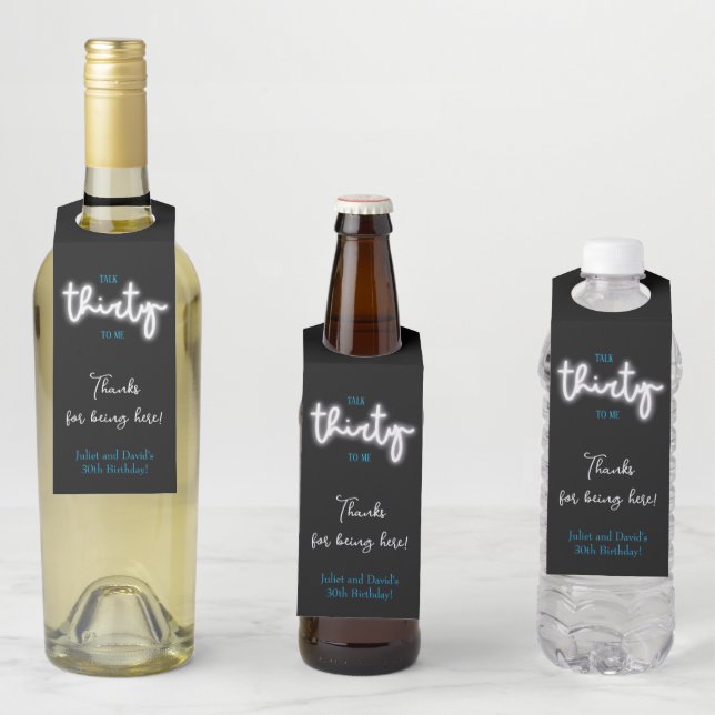 Étiquettes Pour Bouteilles Parle Trente pour moi, fête du 30e anniversaire (En situation)