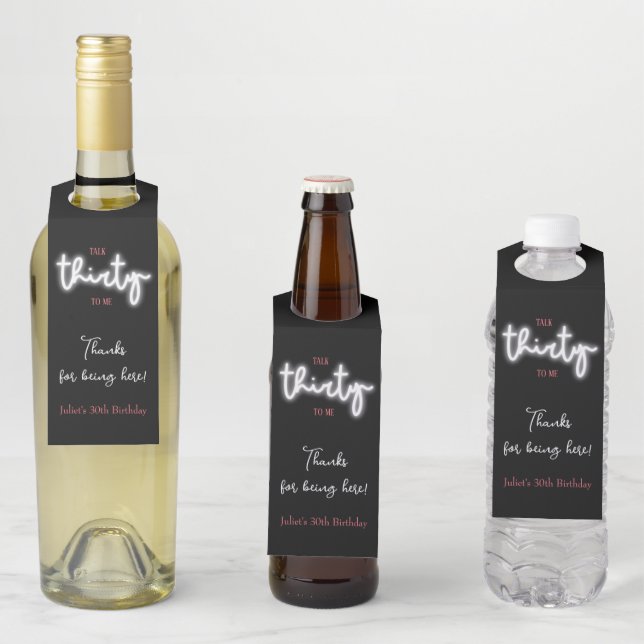 Étiquettes Pour Bouteilles Parle Trente pour moi, fête du 30e anniversaire (En situation)