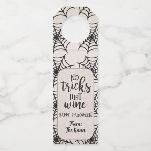 Étiquettes Pour Bouteilles Pas d'astuces juste du vin Beige Noir Toiles