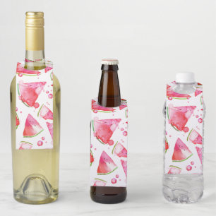 Étiquettes Pour Bouteilles Pastèque à l'aquarelle 1