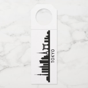 Étiquettes Pour Bouteilles Paysage urbain du Japon Silhouette de la skyline