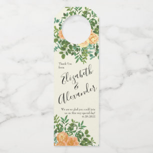 Étiquettes Pour Bouteilles Peach Ivory Mariage Rose Vintage
